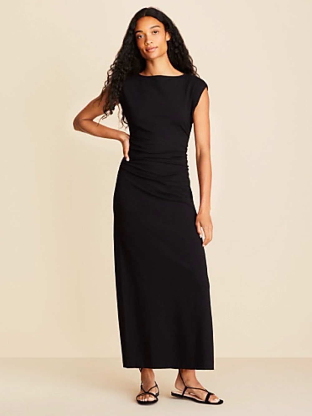 LOFT Black Maxi Dress with Slim Silhouette
